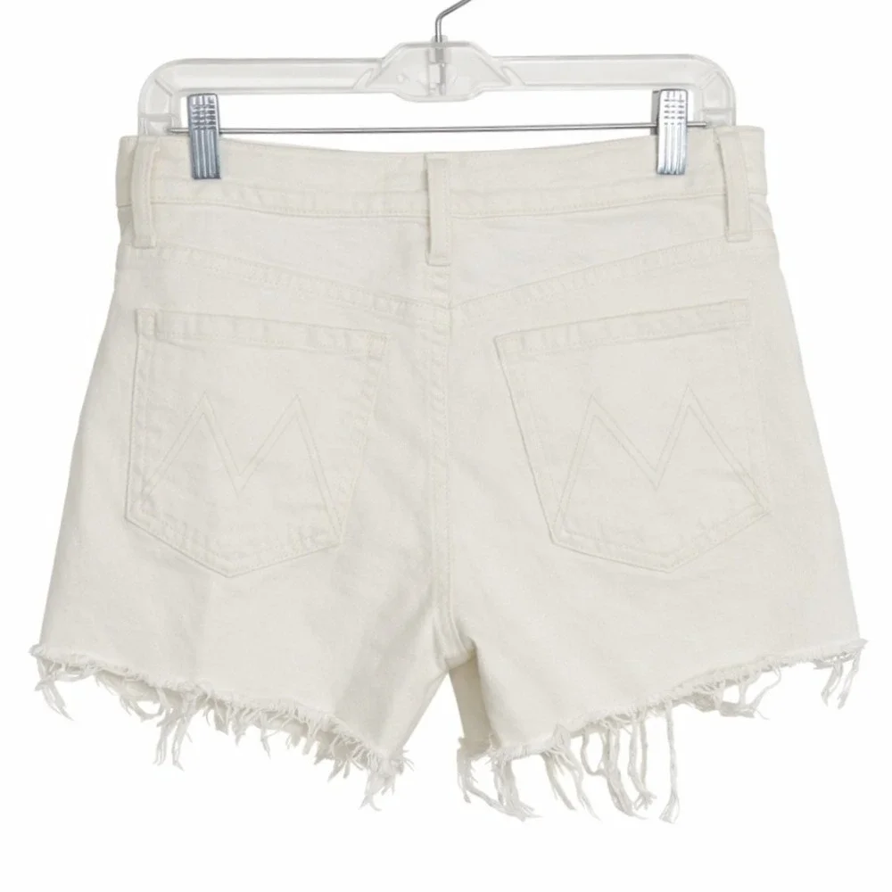 MOTHER SUPERIOR DENIM The Skipper Short And Long Fray Short Size 26 Natural EUC